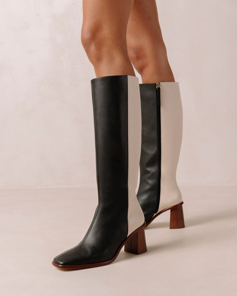 Black/Cream Alohas East Women's Knee-High Boots | OPVKY3652