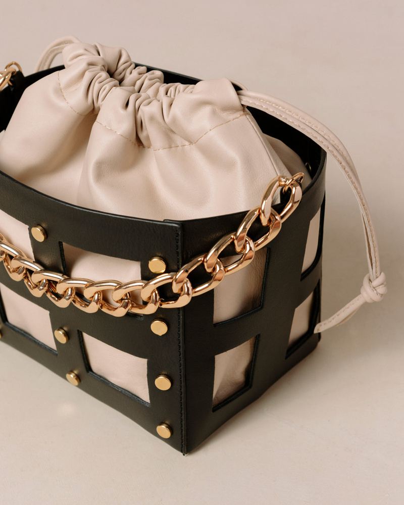 Black/Cream Alohas The N Leather Women's Bags | ACWSB5427