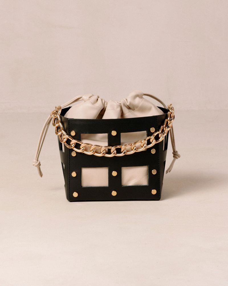 Black/Cream Alohas The N Leather Women's Bags | ACWSB5427