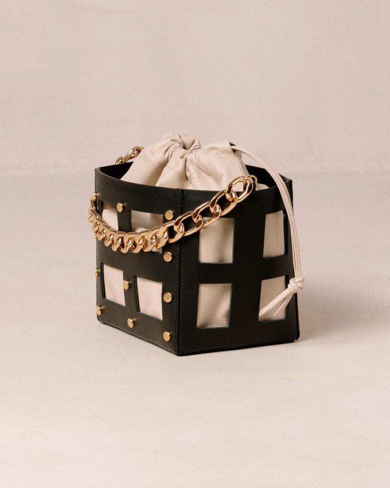 Black/Cream Alohas The N Leather Women's Bags | ACWSB5427