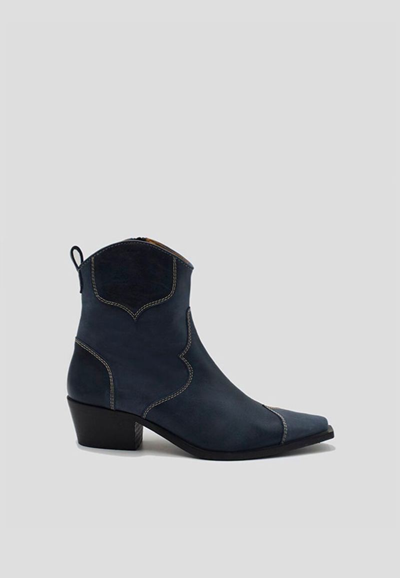 Blue Alohas Buffalo Leather Women's Ankle Boots | WAVPS6805