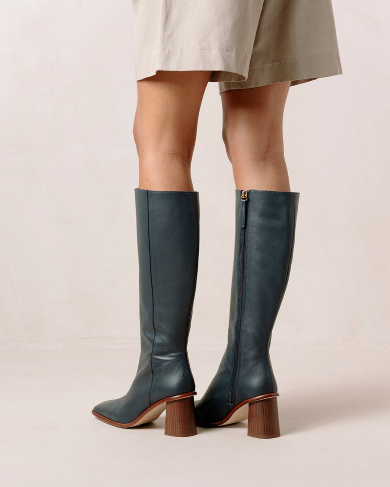 Blue Alohas East Leather Women's Knee-High Boots | PLADR6409