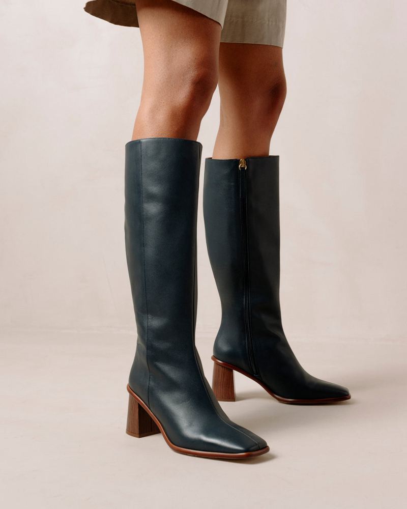 Blue Alohas East Leather Women's Knee-High Boots | PLADR6409