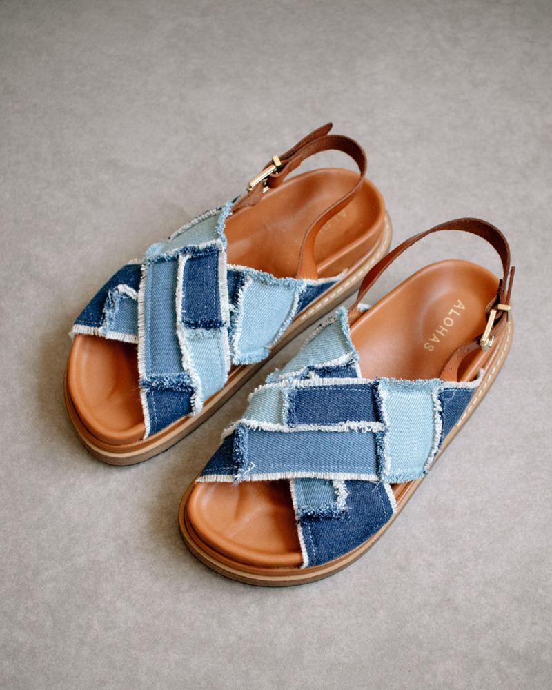 Blue Alohas Marshmallow Women's Sandals | QHVIZ6305