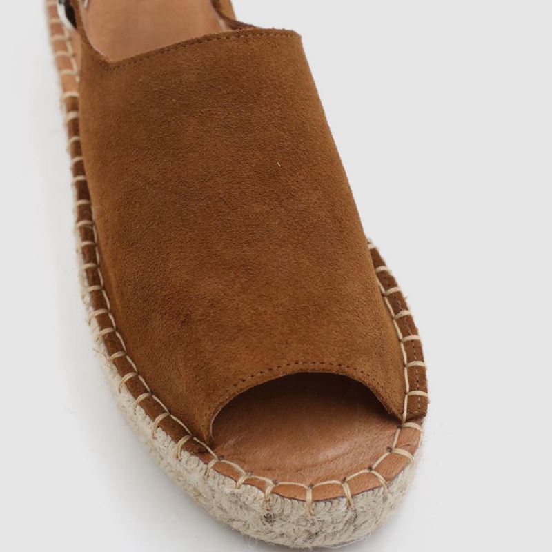 Brown Alohas Back Strap Women's Espadrilles | FWCZM3784