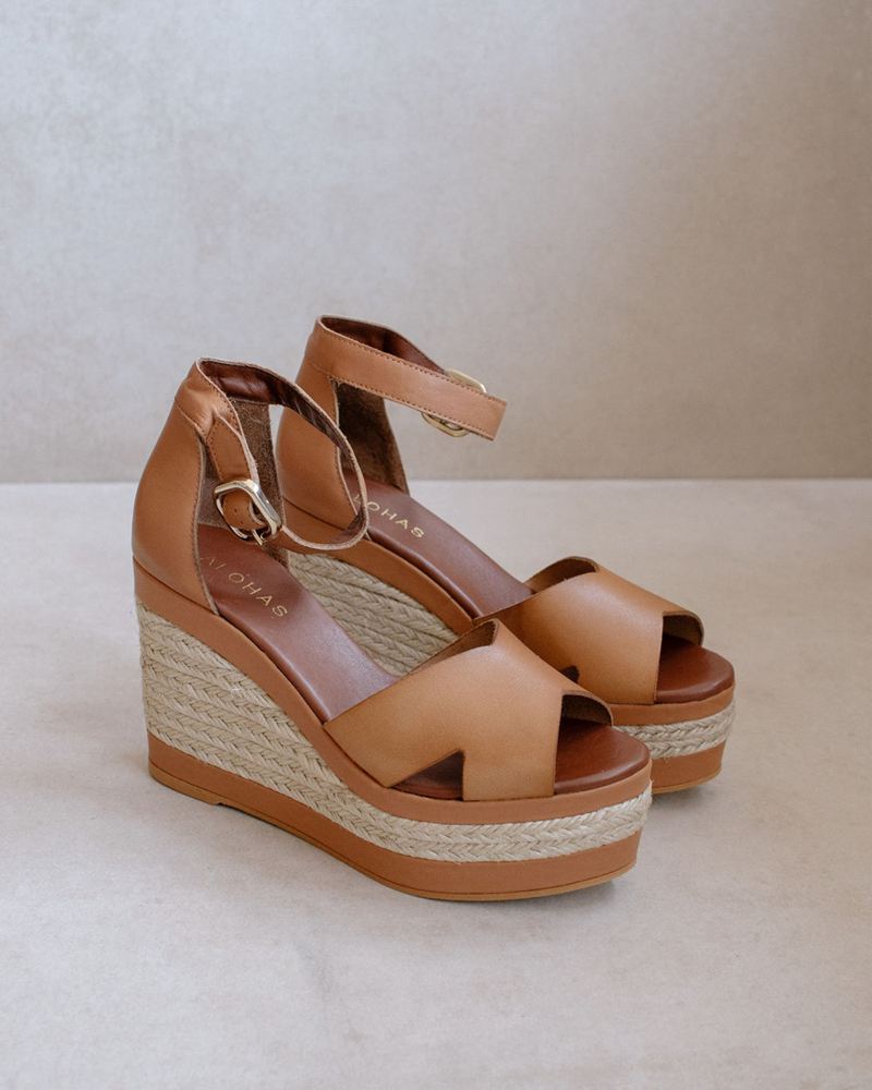 Brown Alohas Citronella Plain Women's Espadrilles | GKIFV1364