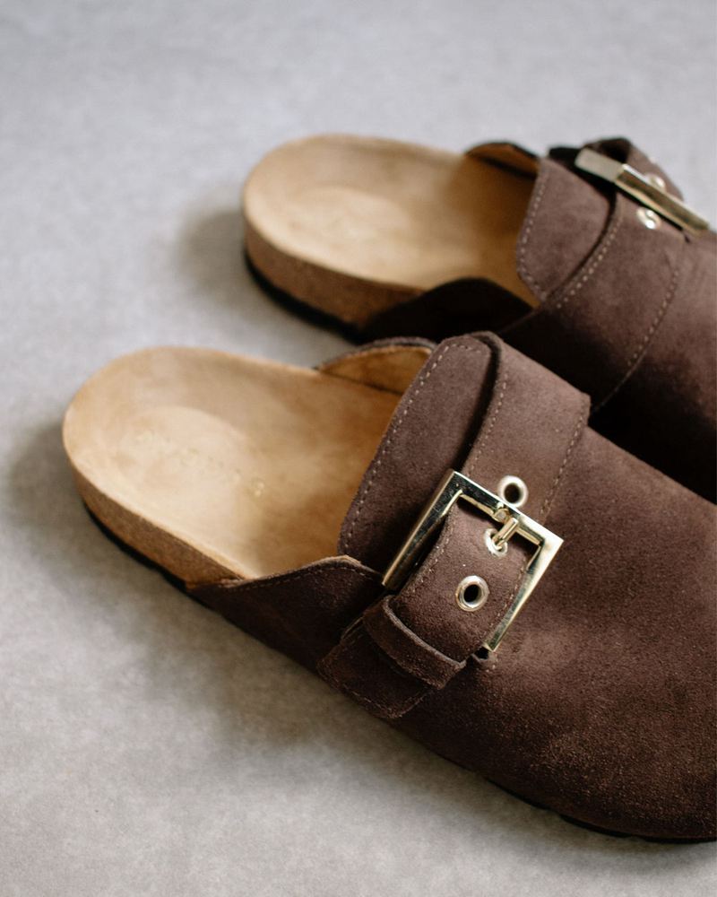 Brown Alohas Cozy Women's Mules | XGKBN0297