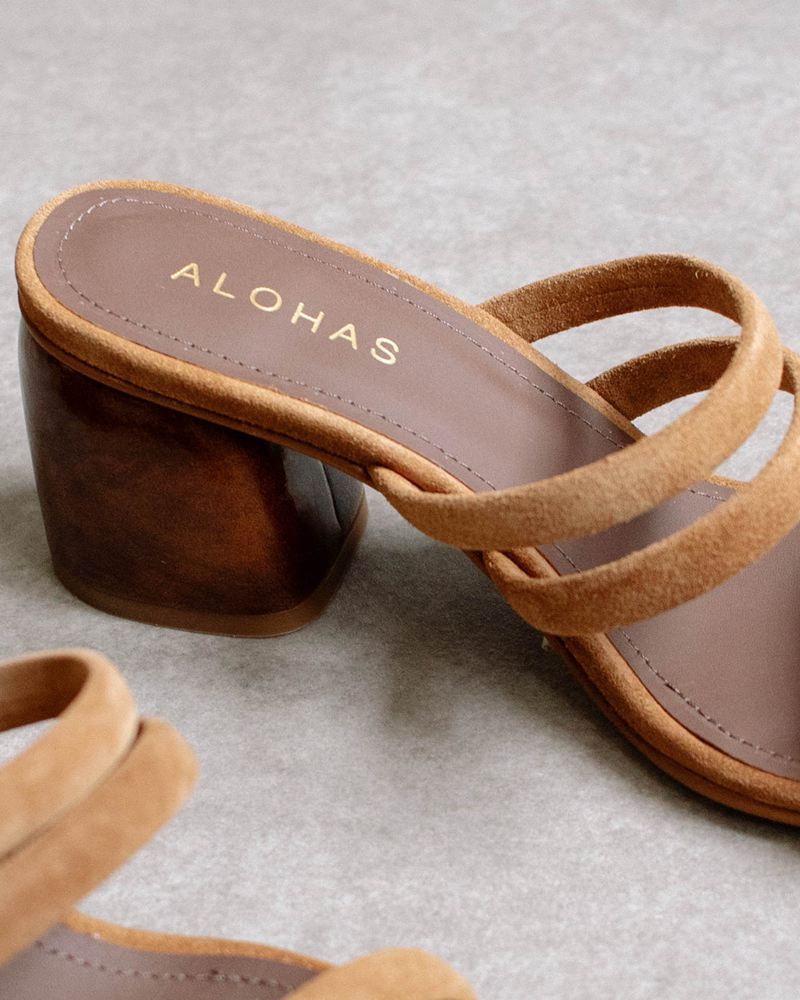 Brown Alohas Indiana Leather Women's Sandals | KJZCQ4728