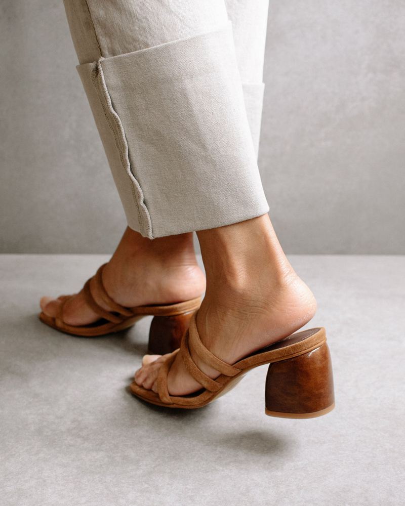 Brown Alohas Indiana Leather Women's Sandals | KJZCQ4728