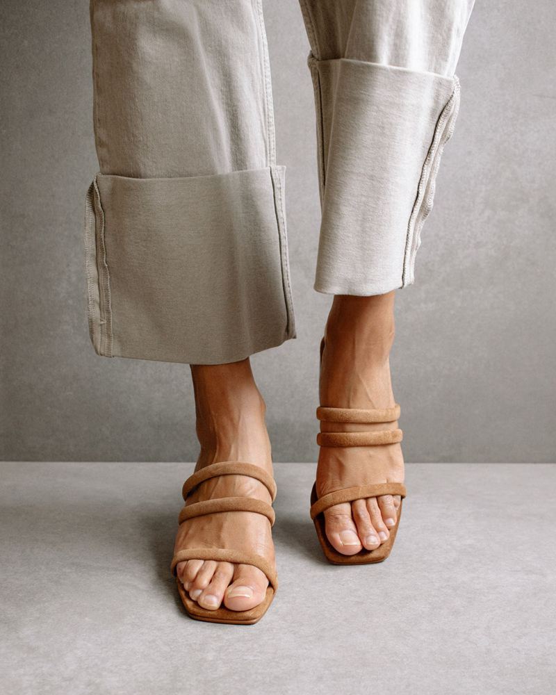 Brown Alohas Indiana Leather Women's Sandals | KJZCQ4728