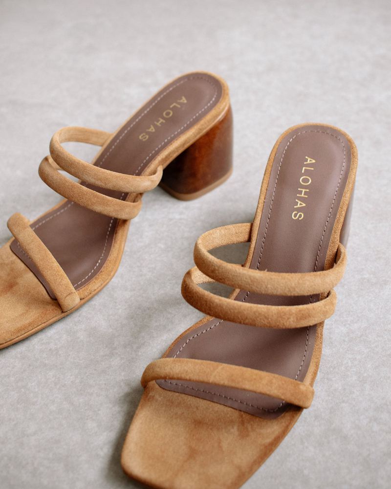 Brown Alohas Indiana Leather Women's Sandals | KJZCQ4728