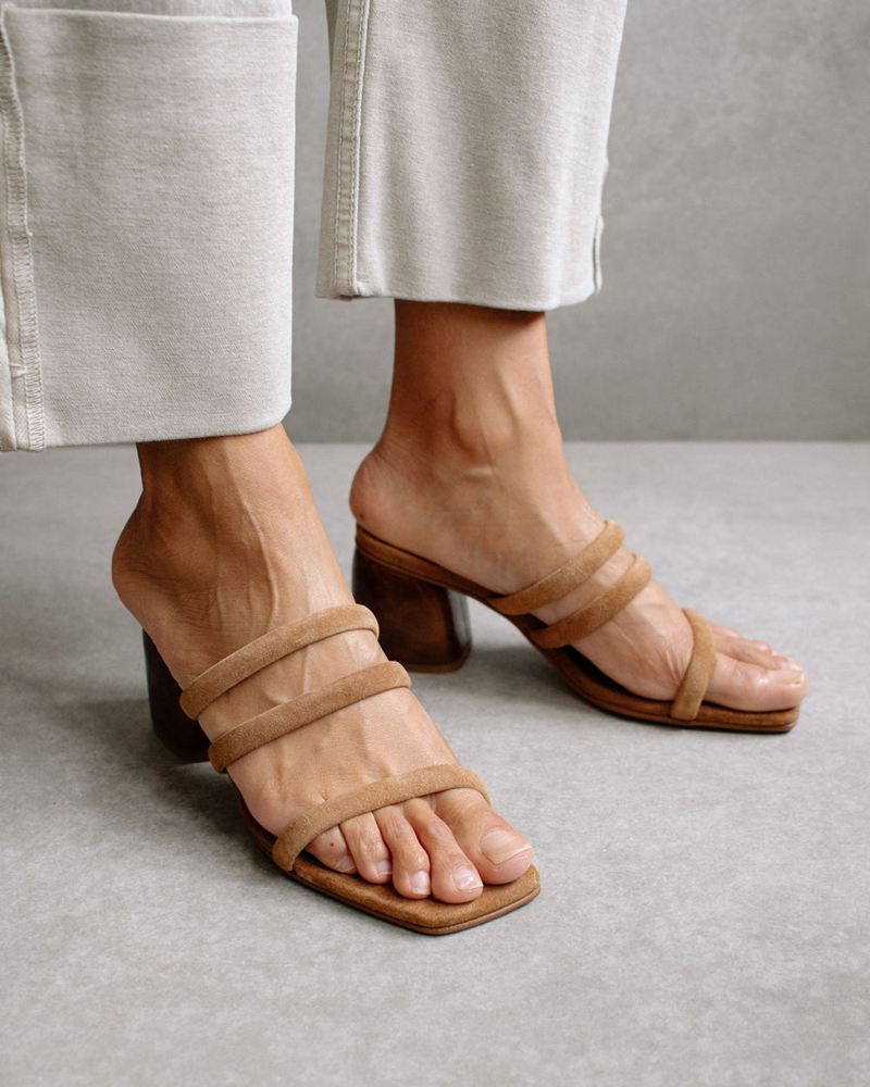 Brown Alohas Indiana Leather Women's Sandals | KJZCQ4728