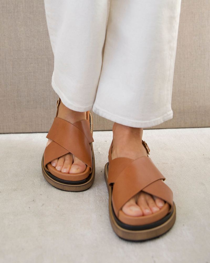 Brown Alohas Marshmallow Women's Sandals | OBFMQ4721