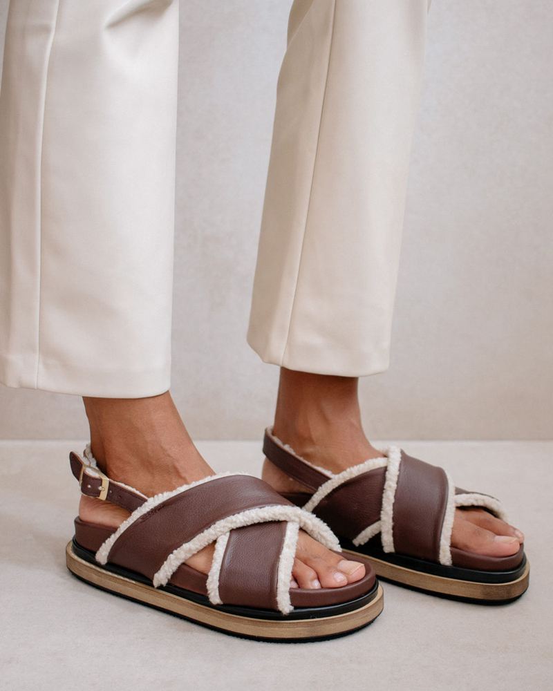 Brown Alohas Marshmallow Women's Sandals | UTMSH6578