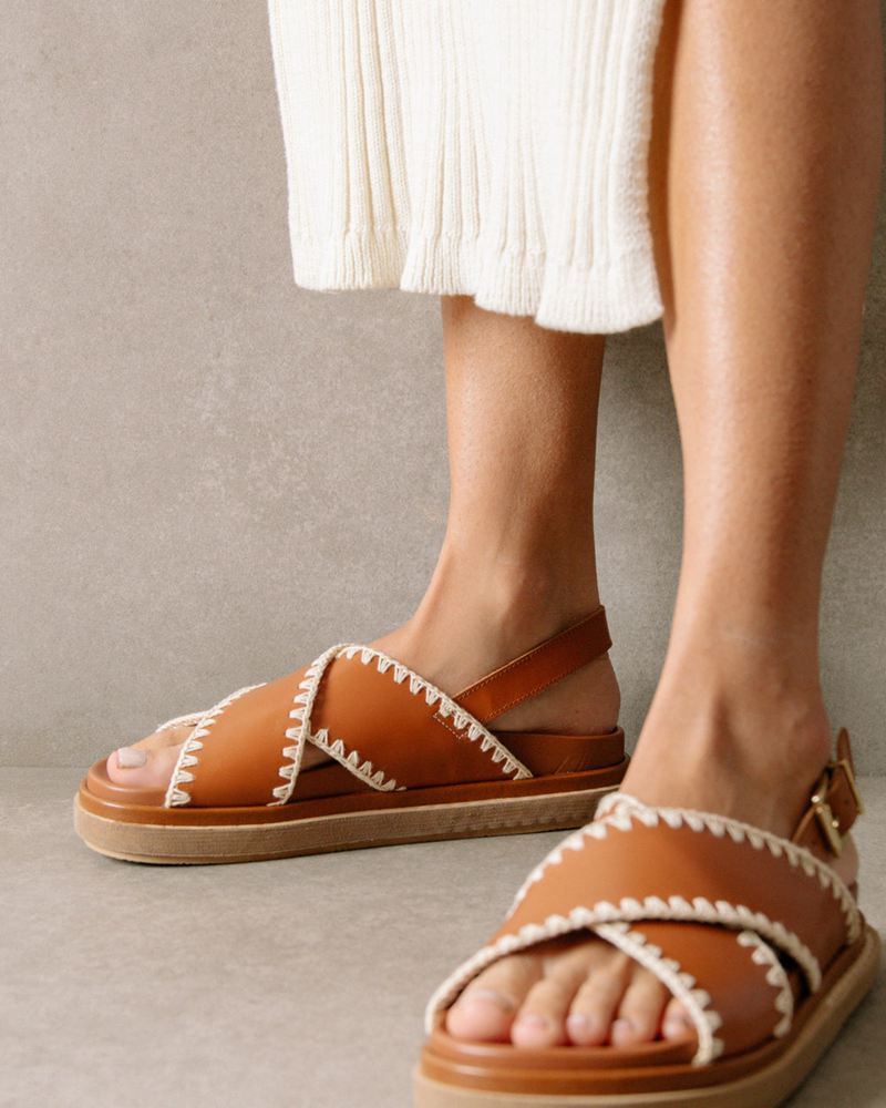 Brown Alohas Marshmallow Women's Sandals | XMBGW2180