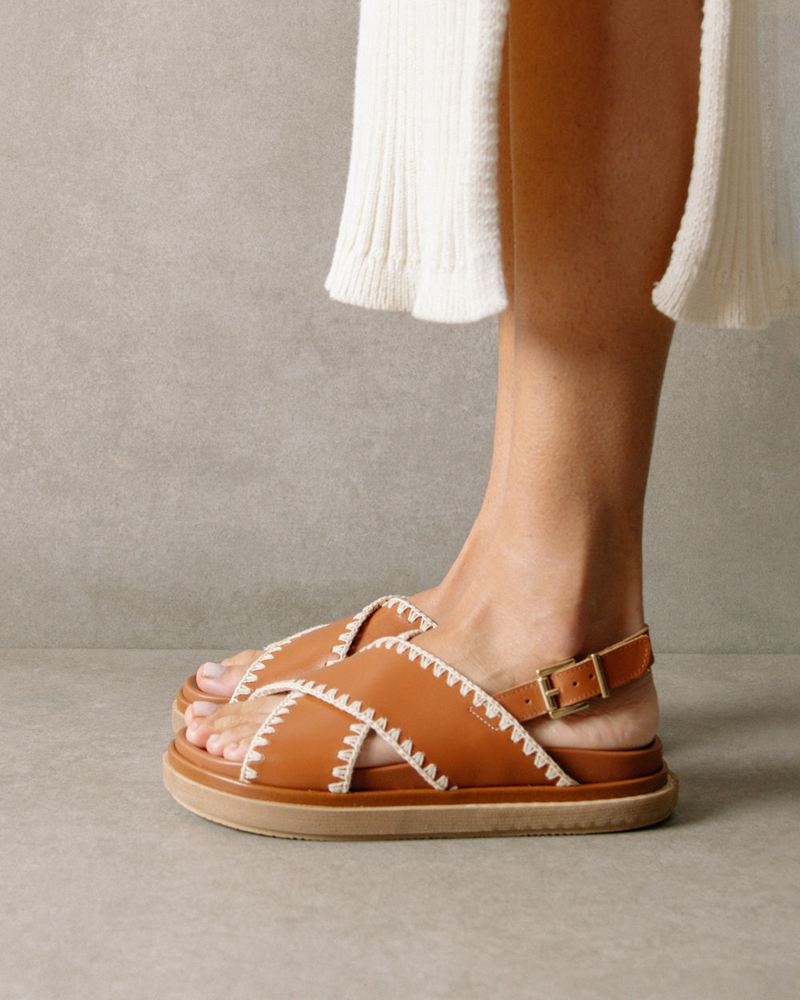 Brown Alohas Marshmallow Women's Sandals | XMBGW2180