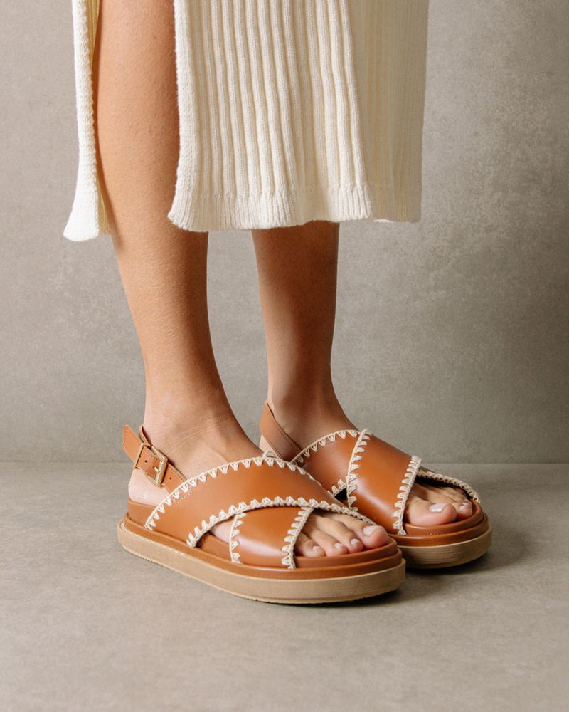 Brown Alohas Marshmallow Women's Sandals | XMBGW2180