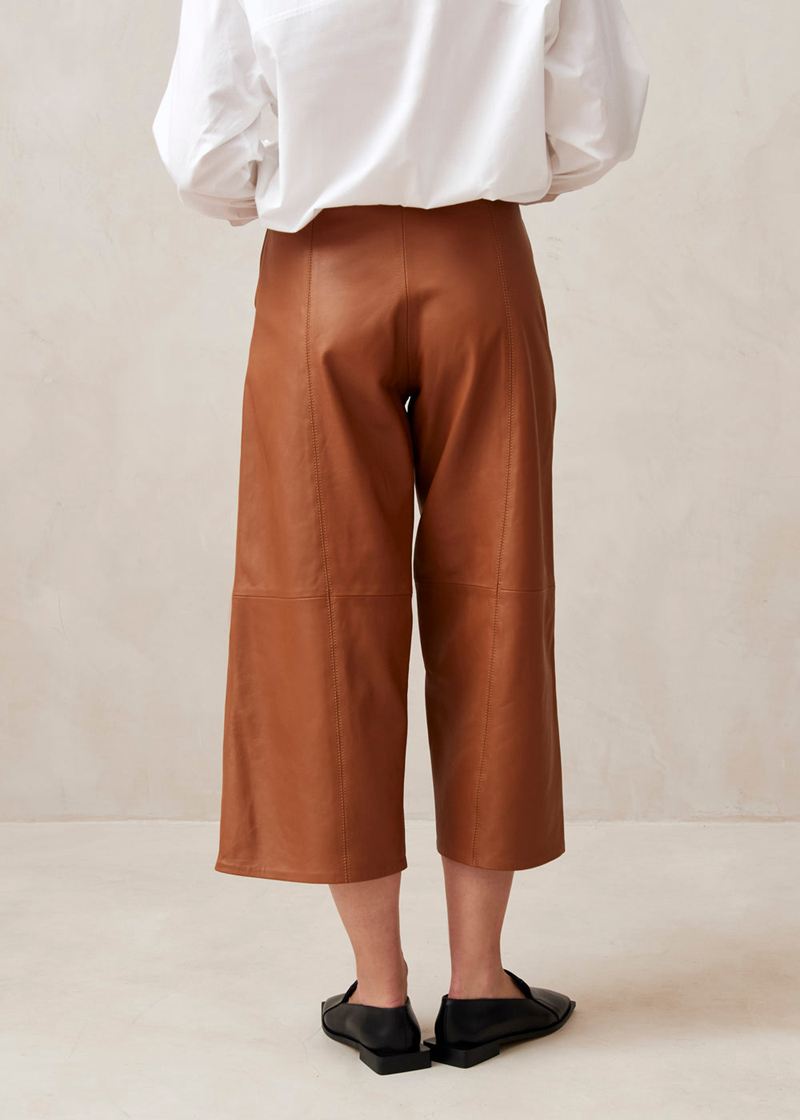 Brown Alohas Montpellier Leather Women's Pants | IHJGW7620