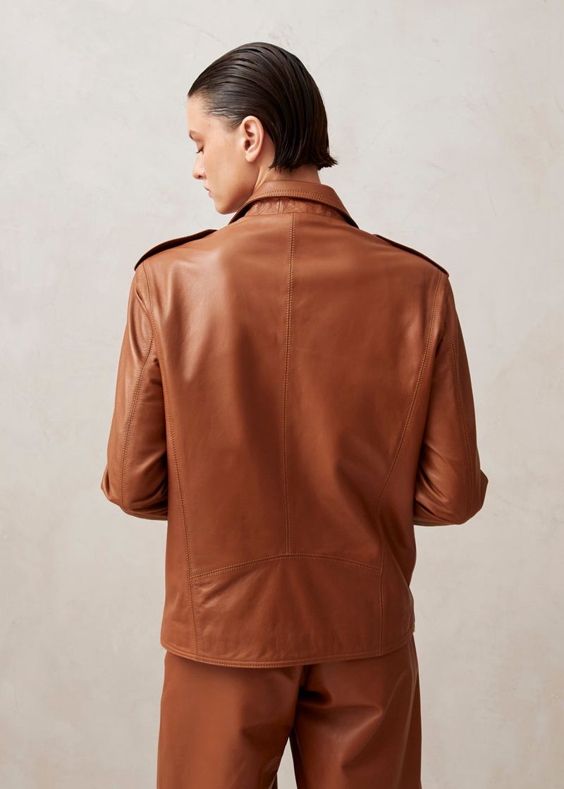 Brown Alohas Paris Leather Women's Jackets | DNRFI1573