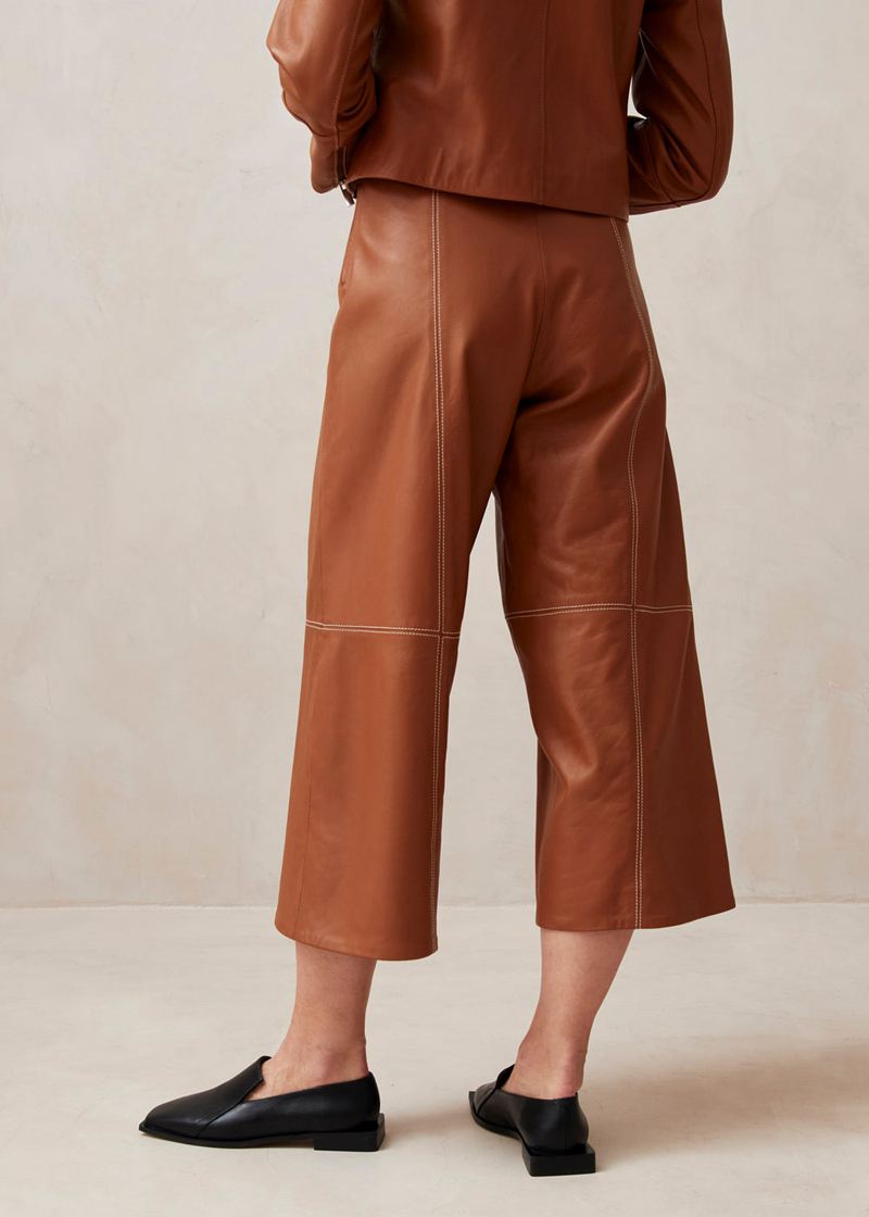 Brown Alohas Rennes Leather Women's Pants | LIROE8159