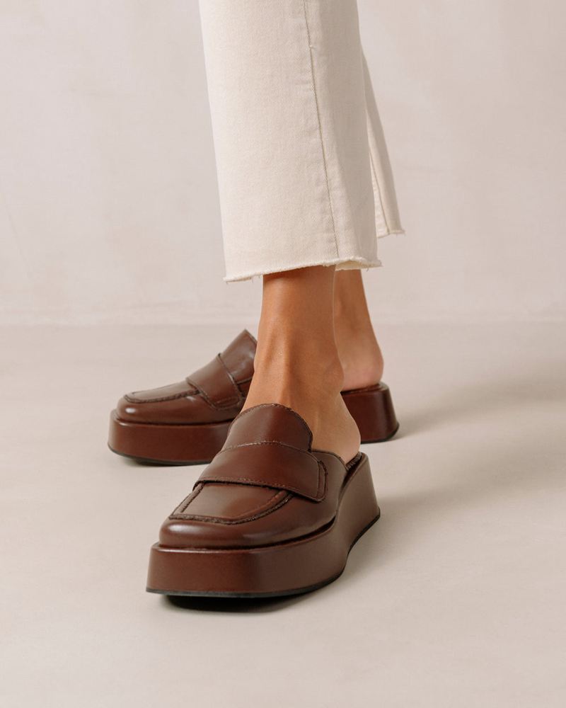 Brown Alohas Tempera Vegan Leather Women's Loafers | BIFYX4917