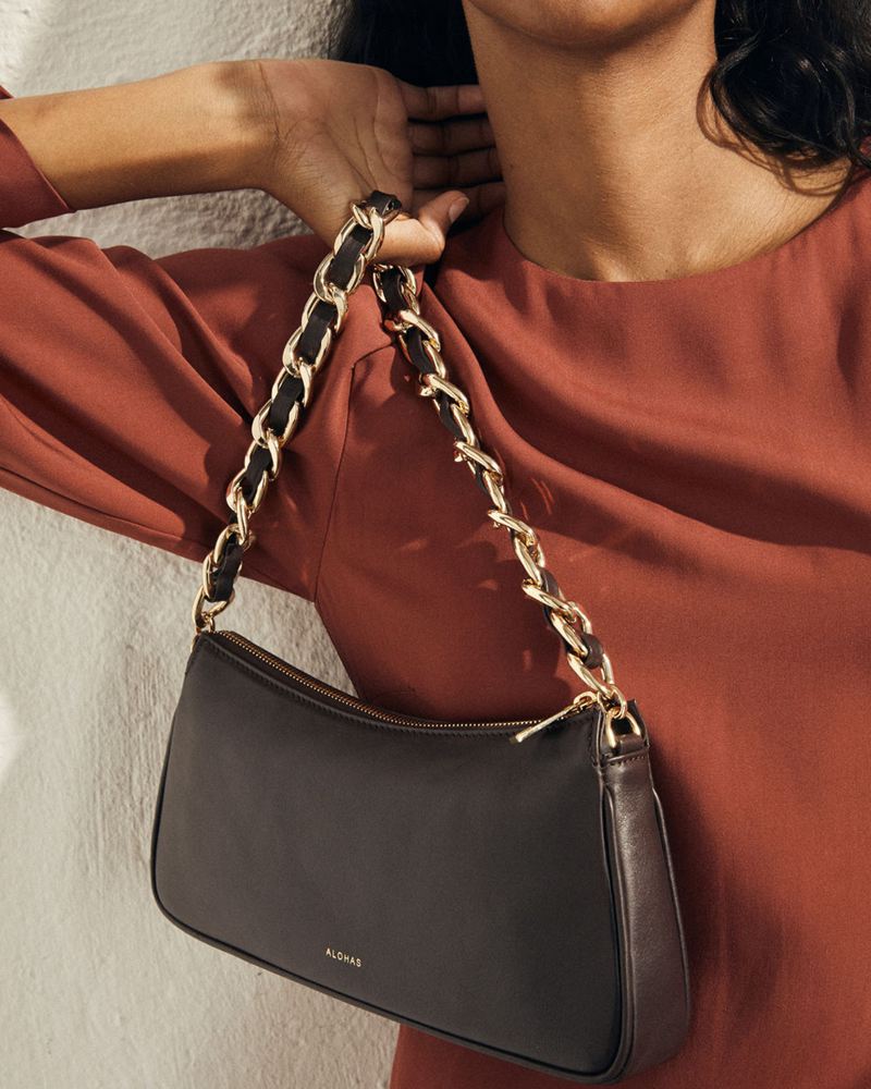 Brown Alohas The S Leather Women's Bags | VZBKY7235