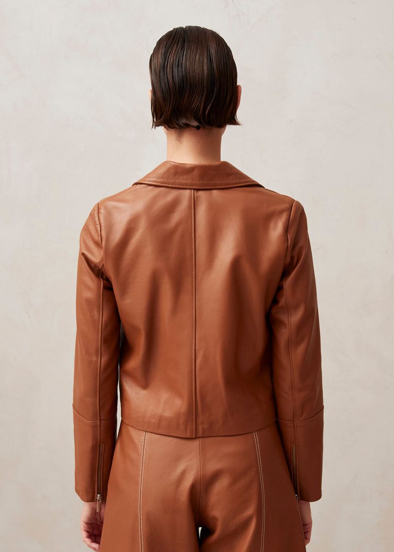 Brown Alohas Tours Leather Women's Jackets | XFILG8257