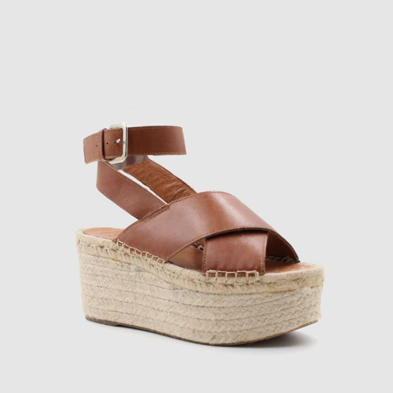 Brown Alohas Vegas Women's Espadrilles | DKFSB8301