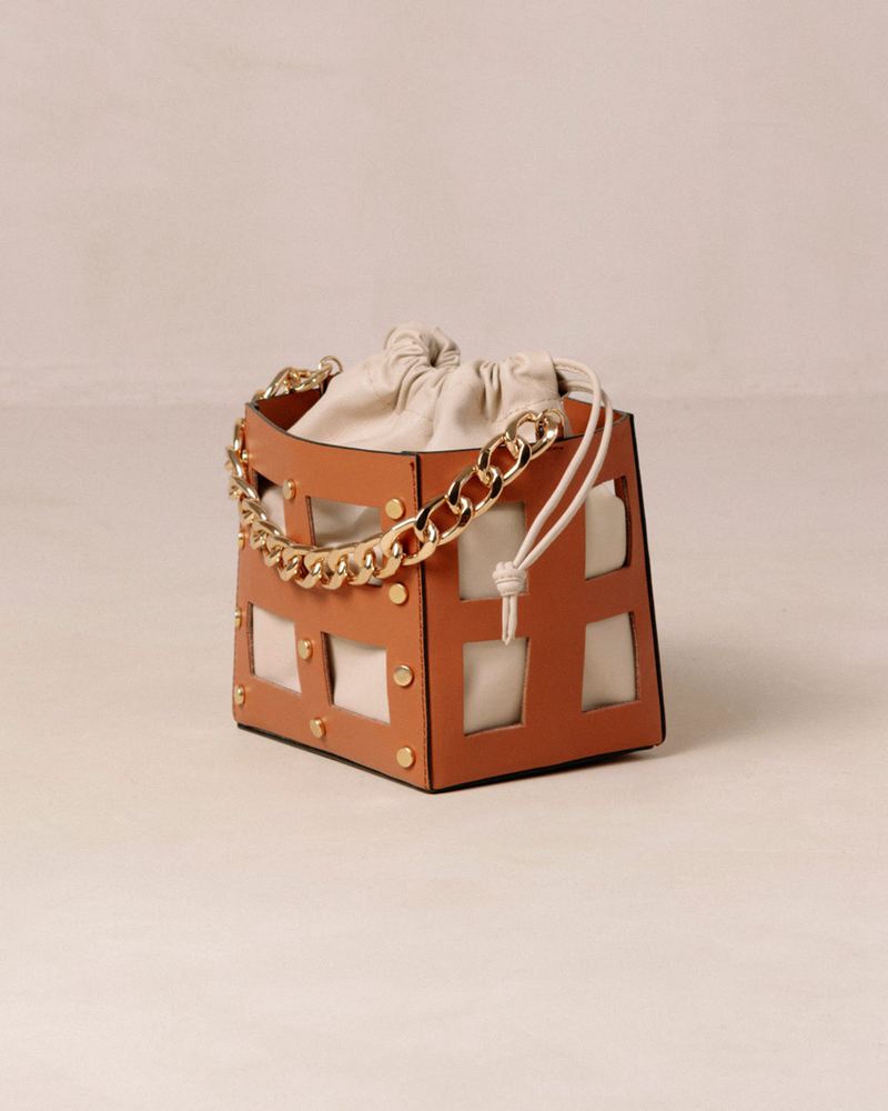 Brown/Cream Alohas The N Leather Women's Bags | MKCTG1365