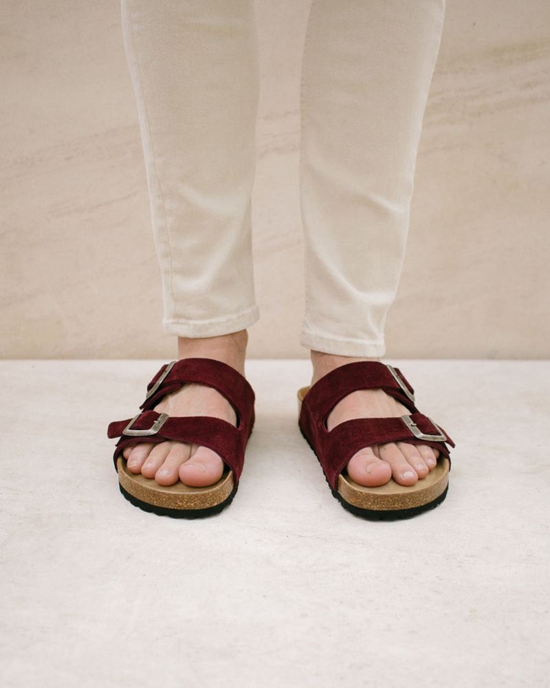 Burgundy Alohas Homey Women's Sandals | DAIFB0897