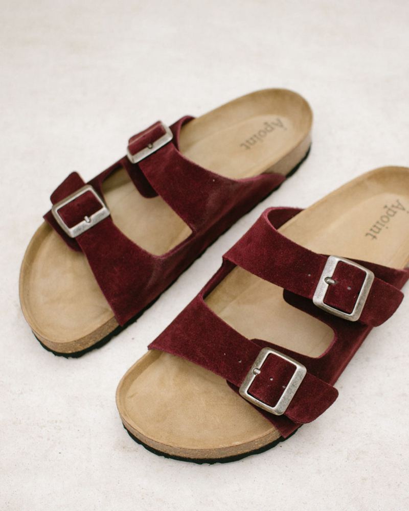 Burgundy Alohas Homey Women's Sandals | DAIFB0897