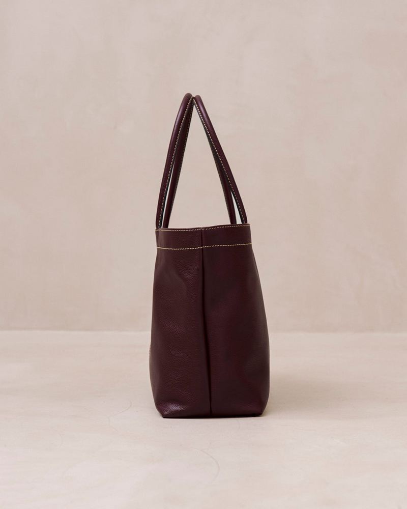 Burgundy Alohas The F Leather Women's Bags | VSPYK0962