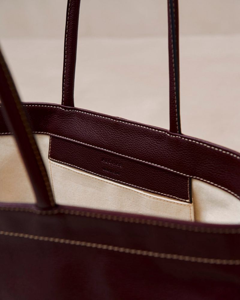 Burgundy Alohas The F Leather Women's Bags | VSPYK0962