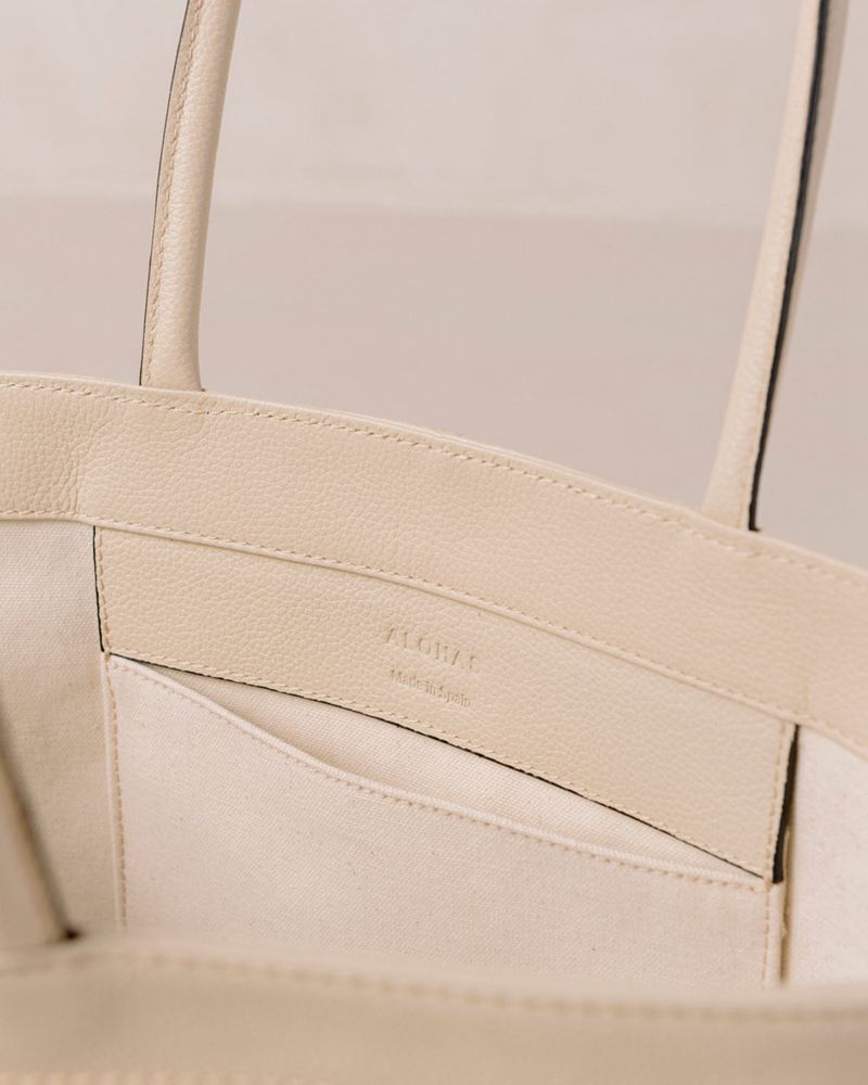 Cream Alohas The F Leather Women's Bags | KSDPM7814