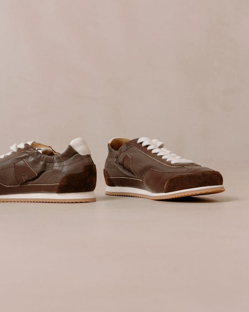 Dark Brown Alohas Tb.70 Leather Women's Sneakers | WYCMI7534