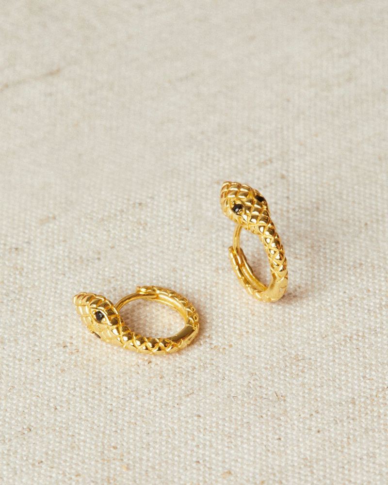 Gold Alohas Cobra Women's Earrings | GMRIL1752