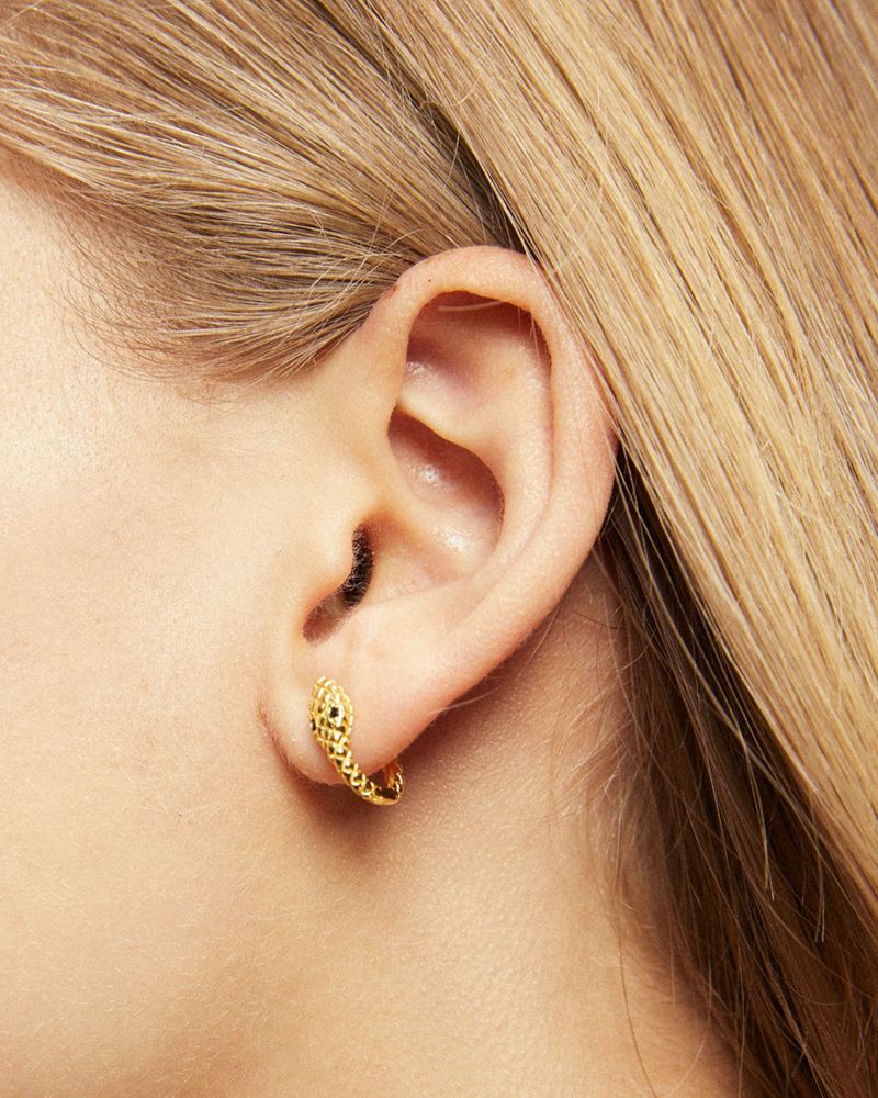 Gold Alohas Cobra Women's Earrings | GMRIL1752