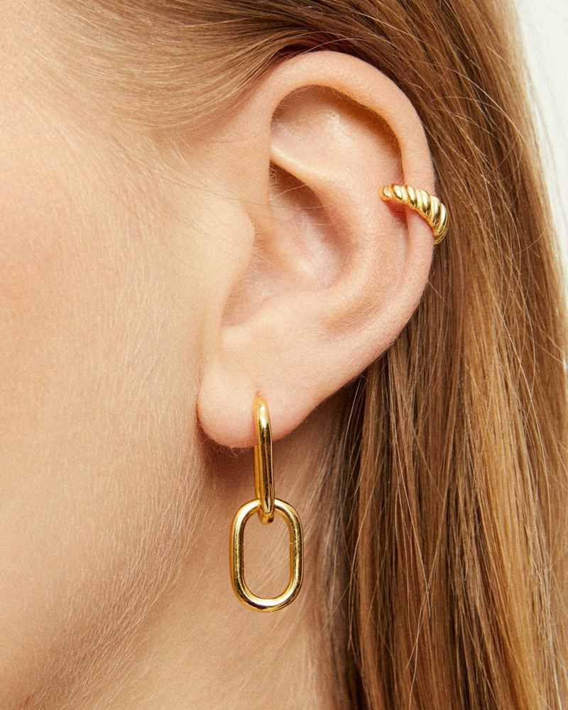 Gold Alohas Gemini Women's Earrings | CLMPE8716