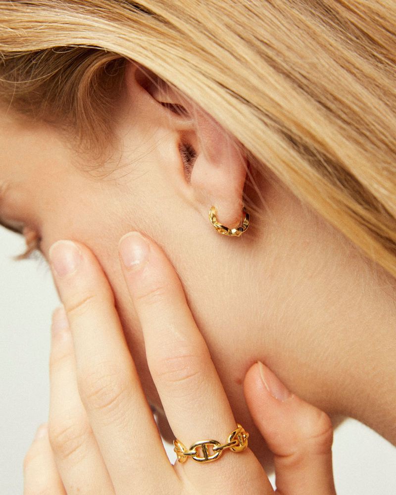 Gold Alohas Lyra Women's Earrings | DRXUO9863