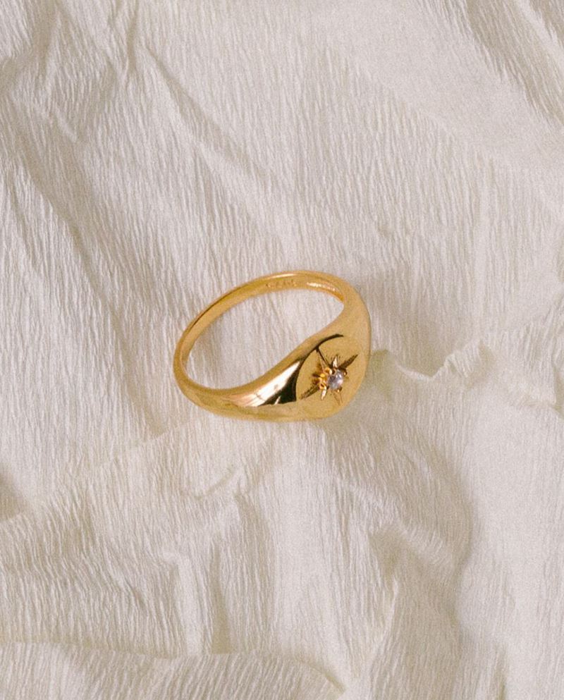 Gold Alohas Panacea Women's Ring | EDZCT5263