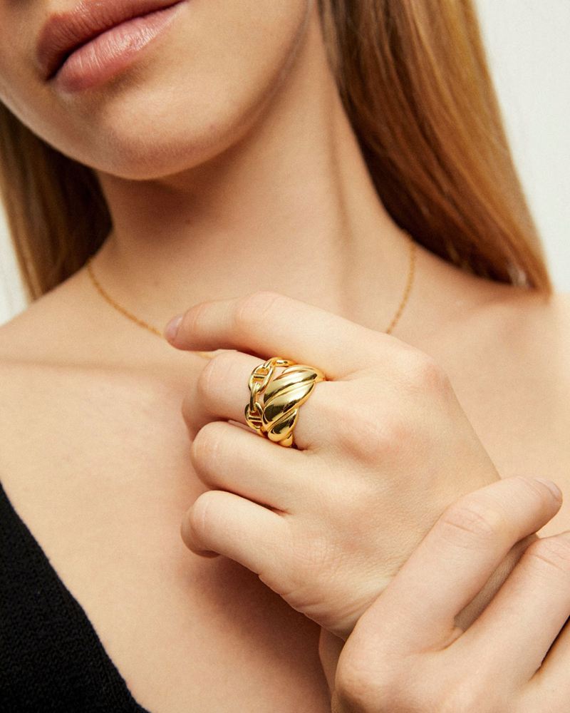 Gold Alohas Perseus Women's Ring | HDFOX4785