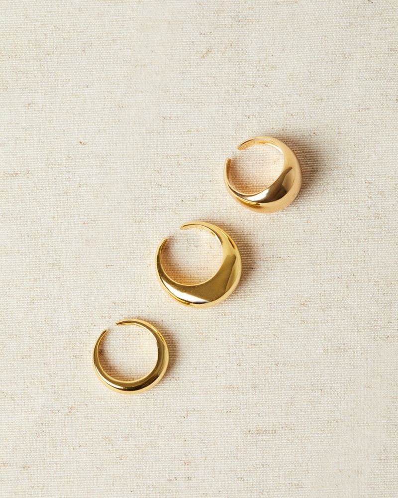 Gold Alohas Simple Maxi Women's Ring | BYJZD1839