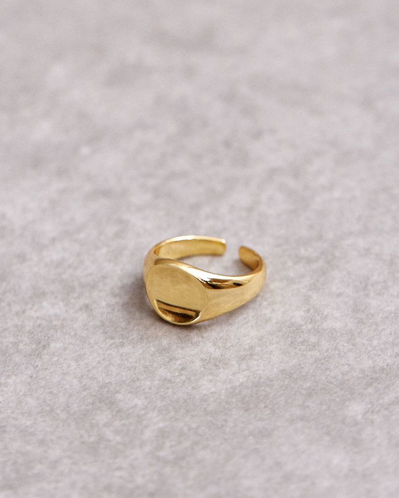 Gold Alohas Stamp Women's Ring | EZXVK8517