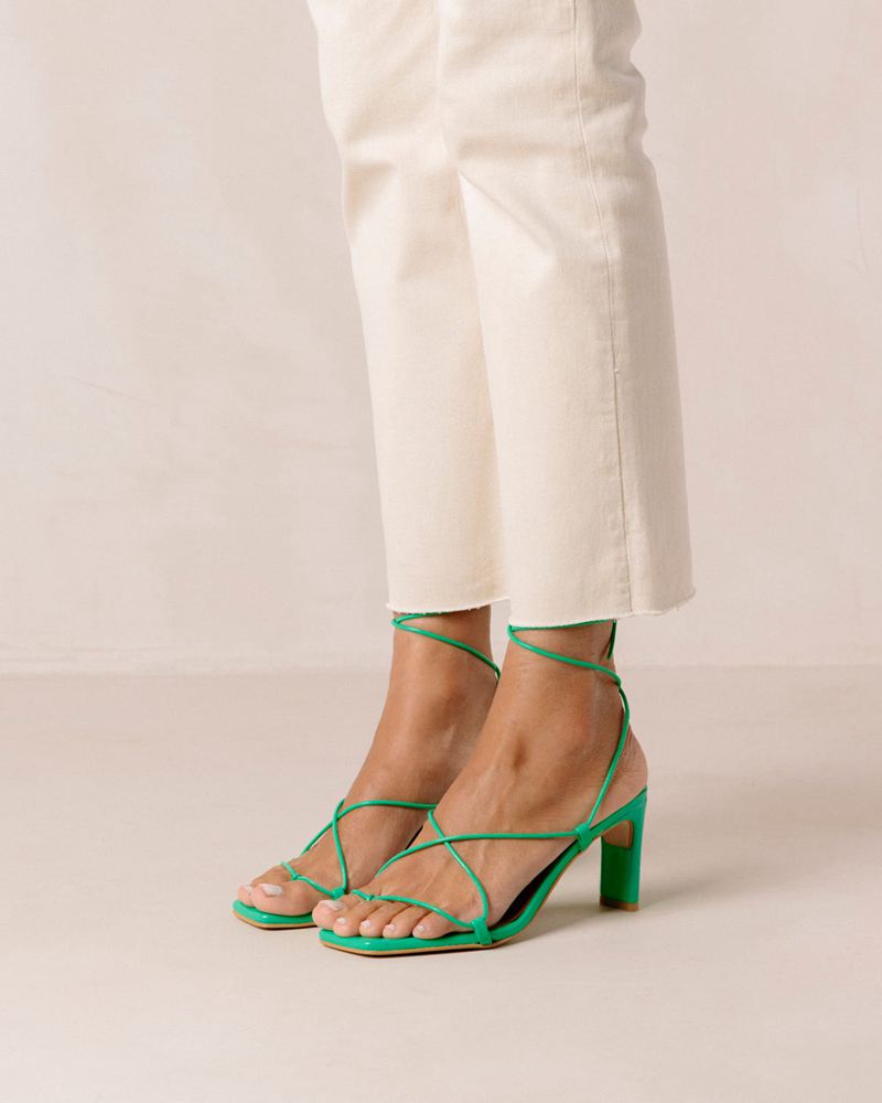 Green Alohas Bellini Leather Women's Heels | FLSMN1263