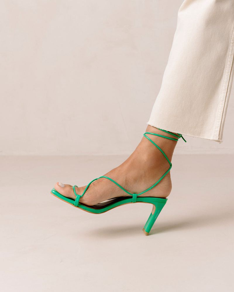 Green Alohas Bellini Leather Women's Heels | FLSMN1263