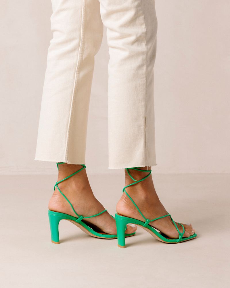 Green Alohas Bellini Leather Women's Heels | FLSMN1263