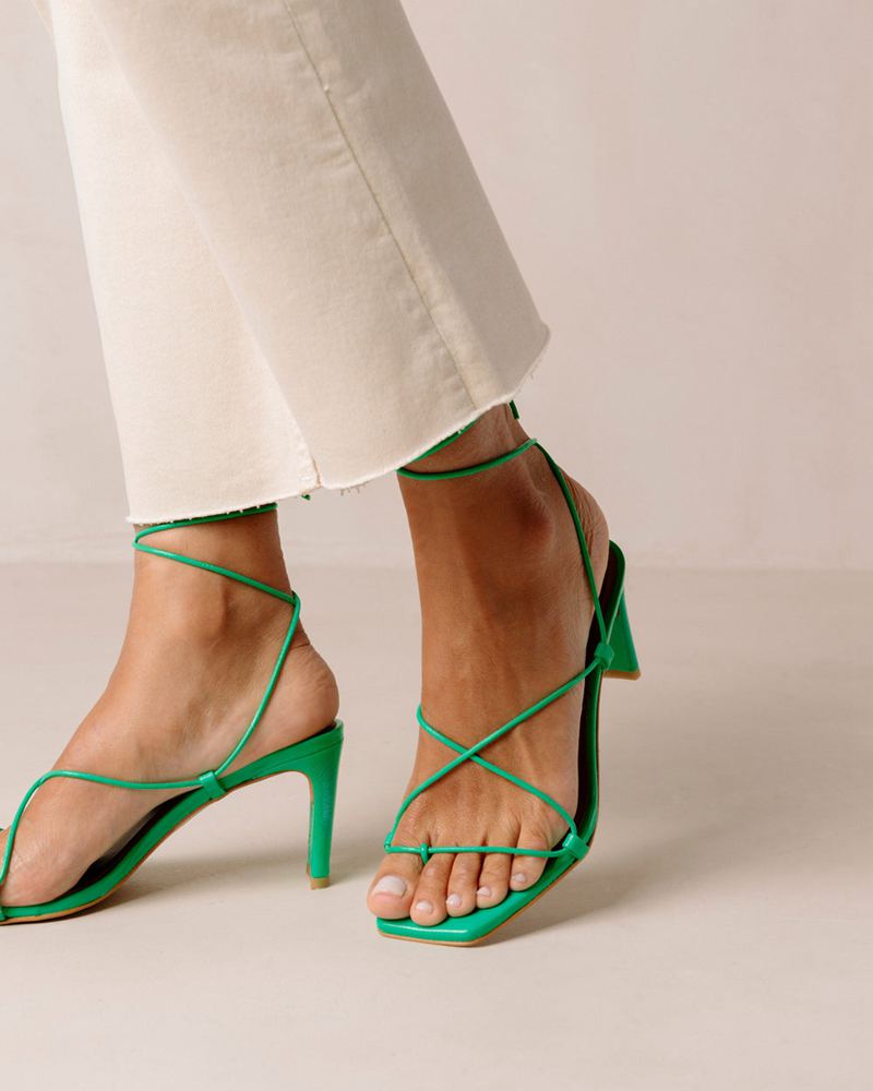 Green Alohas Bellini Leather Women's Heels | FLSMN1263