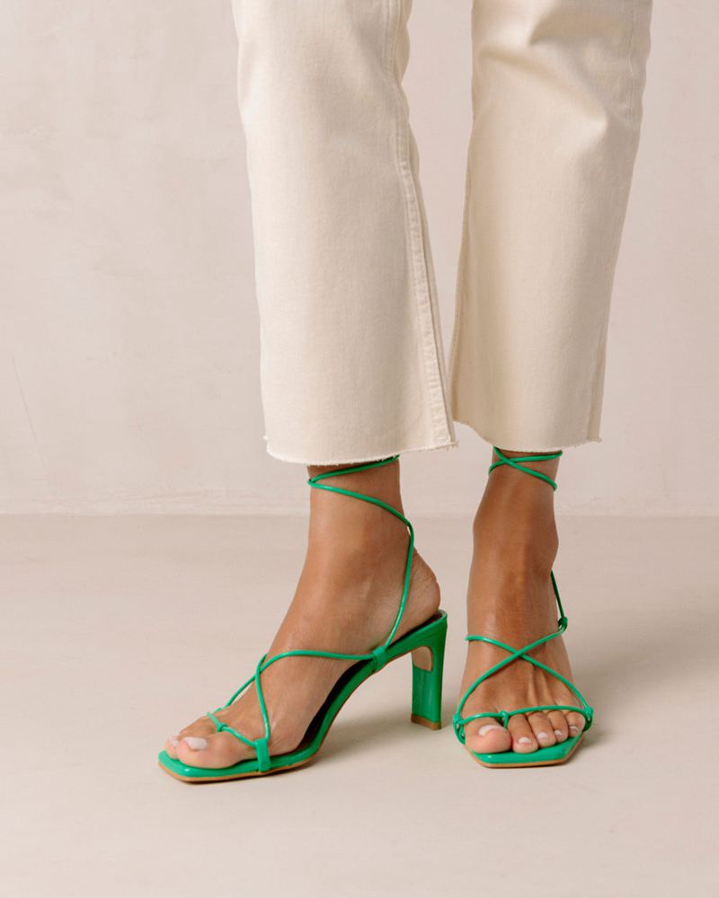 Green Alohas Bellini Leather Women's Heels | FLSMN1263