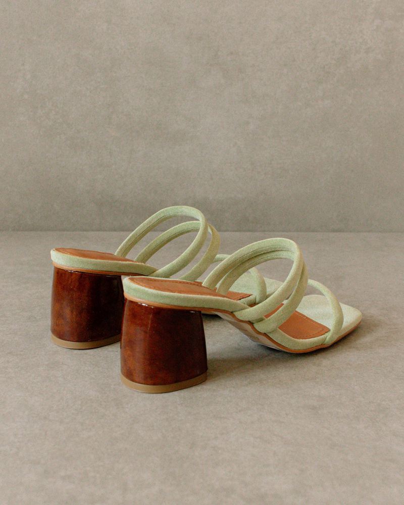 Green Alohas Indiana Leather Women's Sandals | ZADQE9416