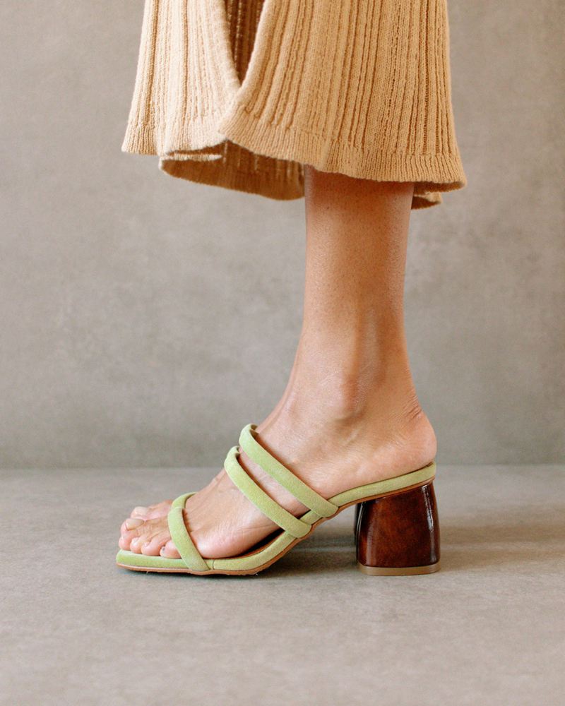 Green Alohas Indiana Leather Women's Sandals | ZADQE9416